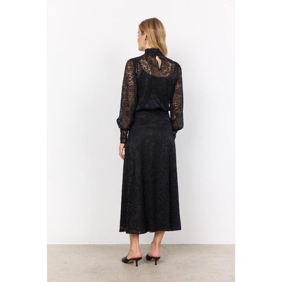 NWT SOYA CONCEPT Nailah Black Paisley Lace Mesh Blouse - Picture 4 of 6